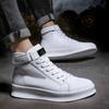 Couple Board Shoes Red Foreign Year Shoes Leather Waterproof Casual Shoes Men Flat High Top Solid Color Vulcanized Sneakers