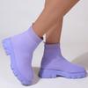 Короткие носки Fly Woven Mesh на толстой подошве для женщин, пара больших размеров, высокие плетеные сапоги Fly Woven