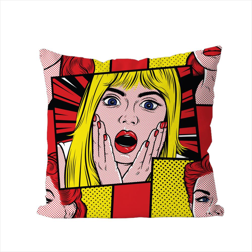 POP ART Comic Portrait Pillow Case For Car Sofa Decorative Home Doublesided Print Plush Square Throw Pillow Cushion Cover