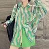 Women's Green Thin Sunscreen Shirt Loose and Casual Coat for Women In Summer