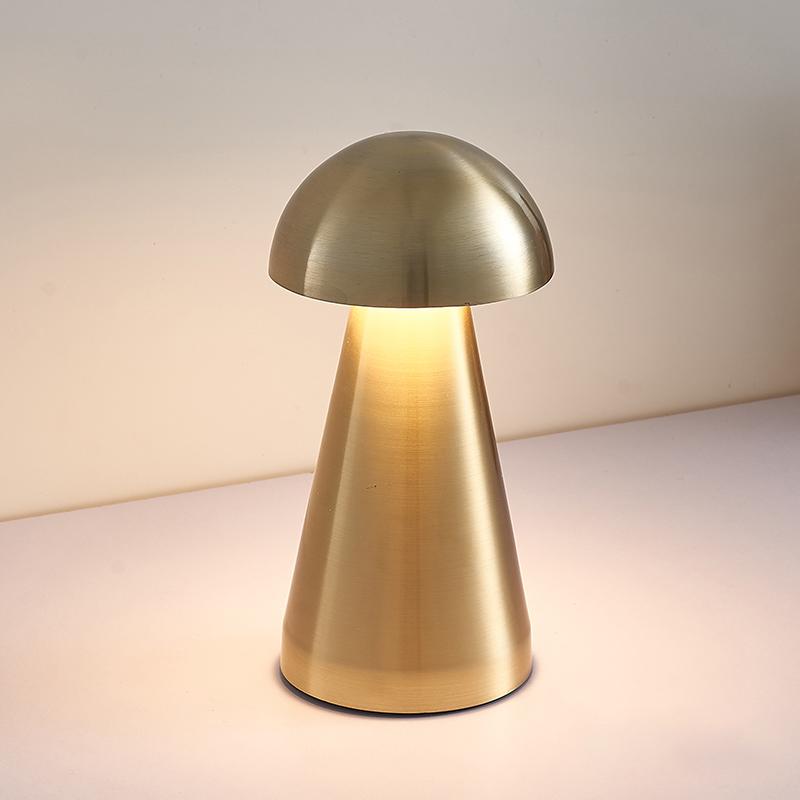 Ретро маленькая настольная лампа в виде гриба с регулируемой яркостью, сенсорный переключатель, светодиодная настольная лампа, USB перезаряжаемый беспроводной ночник для декора спальни