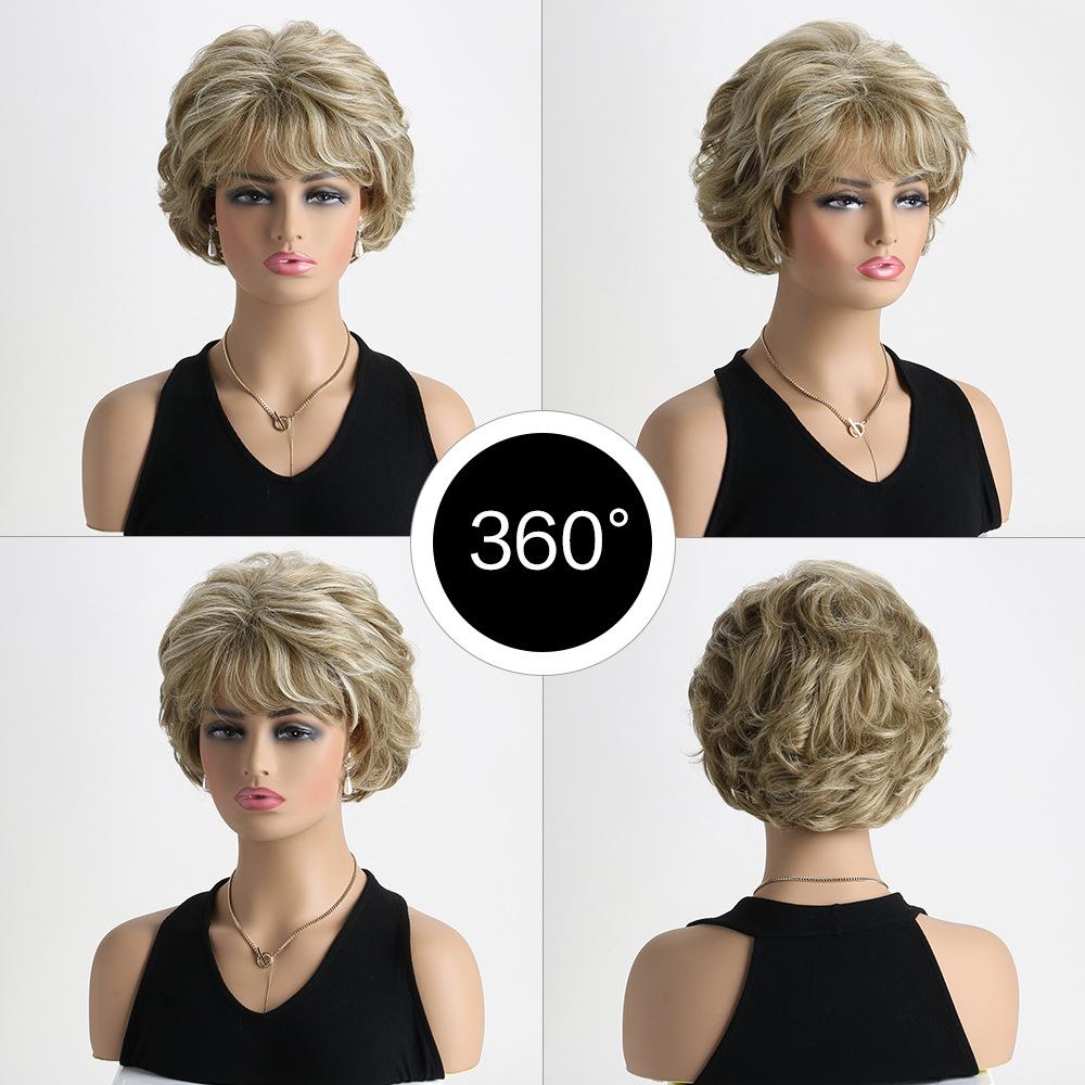 Модная женская золотистая пушистая короткая кудрявая повязка для волос