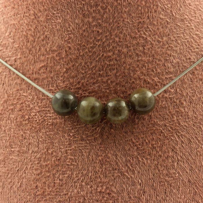 Stones and Minerals. 4-pearl Sapphire Necklace from Mogok, Burma, Myanmar. 2A Quality 8mm Necklace Women, Men. Custom Size