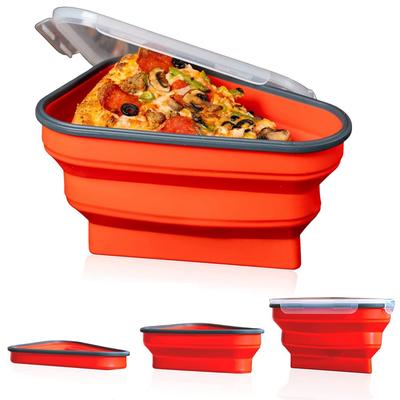 Контейнер для куска пиццы с крышками Силиконовый Многоразовый Складной Держатель для хранения куска пиццы