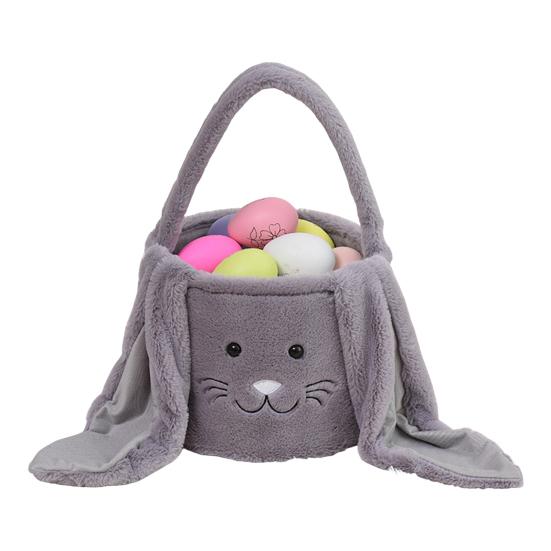 Пасхальная корзина, маленькая меховая корзинка с кроликом и пушистыми ушками, плюшевая мордочка кролика, пасхальное ведро, детский подарочный пакет для угощений для детей, мальчиков и девочек