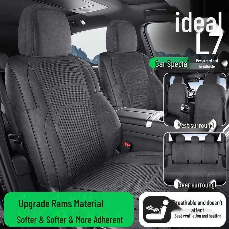 Ideal L7 Universal Car Seat Cushion: Four Seasons Full Surround Ram Saddle Pad for Five-Seater.