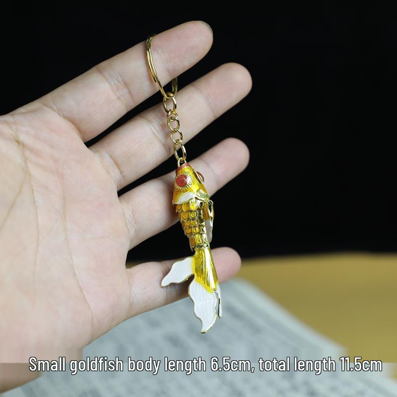 Брелок-подвеска Пекинская перегородчатая эмаль Золотая рыбка Карп