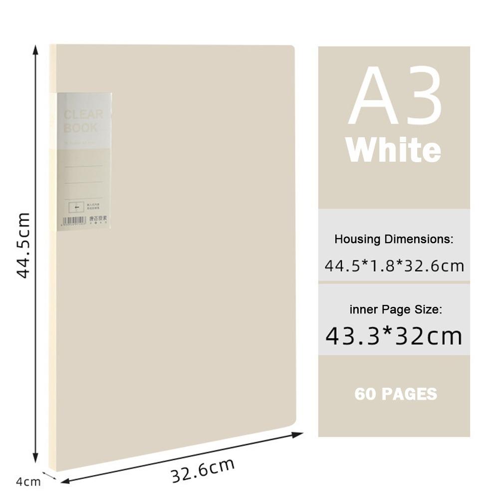 20/40/60 Pages Clear Book A3 Document Storage File Bag Musical Score