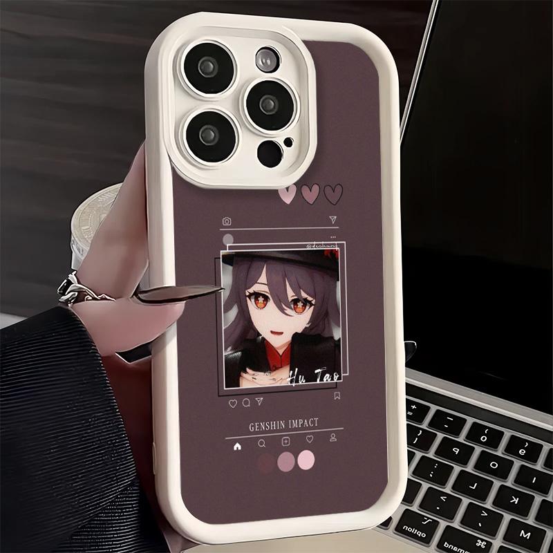 Чехол для телефона iPhone 17 Air 16E 15 16 Pro Max Genshin Impact Простой дизайн Чехол 14 Plus 13 12 Mini Мягкий силиконовый Fundas