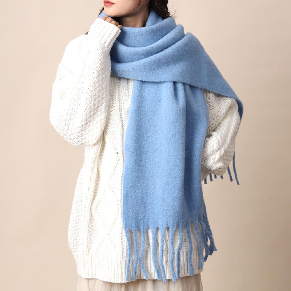 Mohair Winter Cashmere Scarves Tassel Long Shawl Classic Winter Wool Scarf Student
