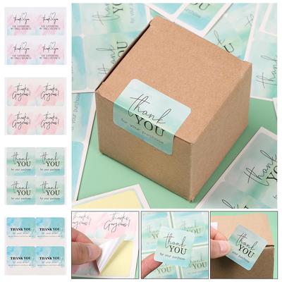 Розово-голубые этикетки для запечатывания подарочной упаковки для поддержки моего малого бизнеса Наклейки "Спасибо" Великолепные