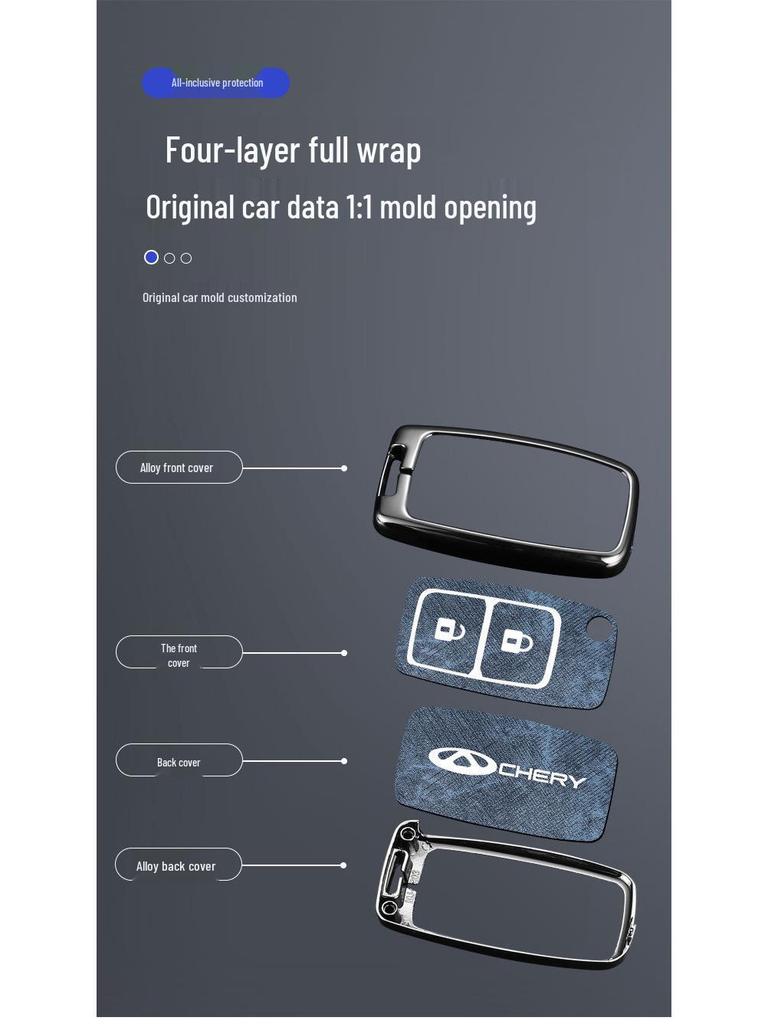 Чехлы-брелоки из цинкового сплава для Chery, Tiggo 8, 7 Plus - Полное покрытие, 5-кратная защита от падений