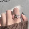 Color Sweet And Romantic Double Layer Star Moon Opening Finger Ring For Women Wedding Silver Color Ring Jewelry