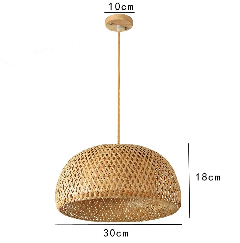 JOYINLED Suspension Lantern Ceiling Light Natural Rattan Wicker Chandeliers Hand-Woven Bamboo Lampshades Lighting Fixtures