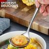 Stainless Steel Soup Spoon Korean Style Large Spoon Long Handled Spoon For Drinking Soup Congee Spoon Restaurant Pot Spoon