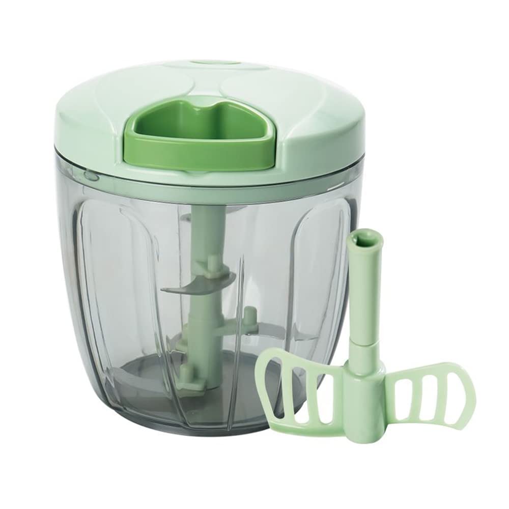 JOKINECO Food Chopper, Large Capacity 900ml, 5 Blades, Approx. 12.5cm Wide X 14.5cm High, Washable Lid, Includes Whisk