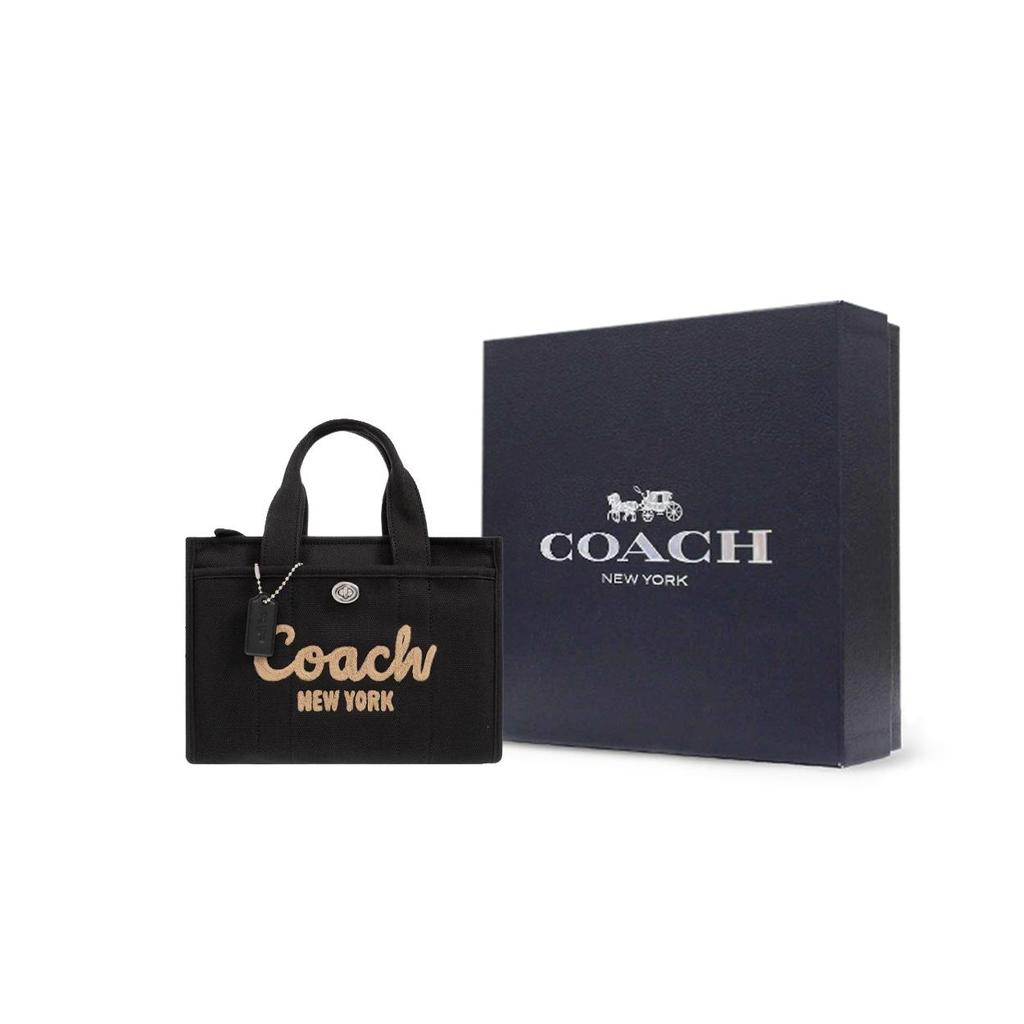 Coach Канвасная сумка-тоут с элементами из переработанной кожи Средняя Женская Черная CP164-LHBLK