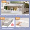 Kids Bed Children Single Storage with Drawers Shelf And Bench Space Wooden Wood 90x200cm Frame Slatted Made of Wood White Oak Color (Without