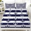 New Nautical Ocean Anchor Bedding Sets Ocean Spirit Bed Sheet Set Queen Single Size Bed Linen with Pillowcase Teens Boys Gift