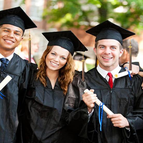 Кисточка для выпускного с подвеской 2025 года, в наличии разные цвета, стиль цветных блоков, длина 40 см, кисточка для рожка на выпускной для школьного сезона