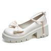 Fashion 2024 New Women's Shoes Mary Janes Women's High Heels Summer String Bead Fashion Butterfly-knot Office and Career Platform Heels