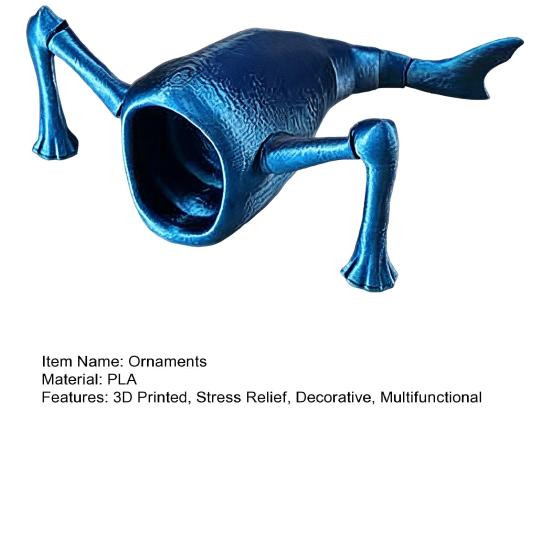 Sea Eater Statue 3D Printed Flexible Articulated Fidget Toy Deep Sea Creature Collectible Ocean Theme Desk Ornament for Stress Anxiety Relief