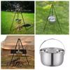 17-26cm Outdoor Camping Pot Stainless Steel Portable Single Pan Pot  Picnic