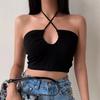 Women's Halter Slim Exposed Navel Tube Top Knitted Camisole Tank Top