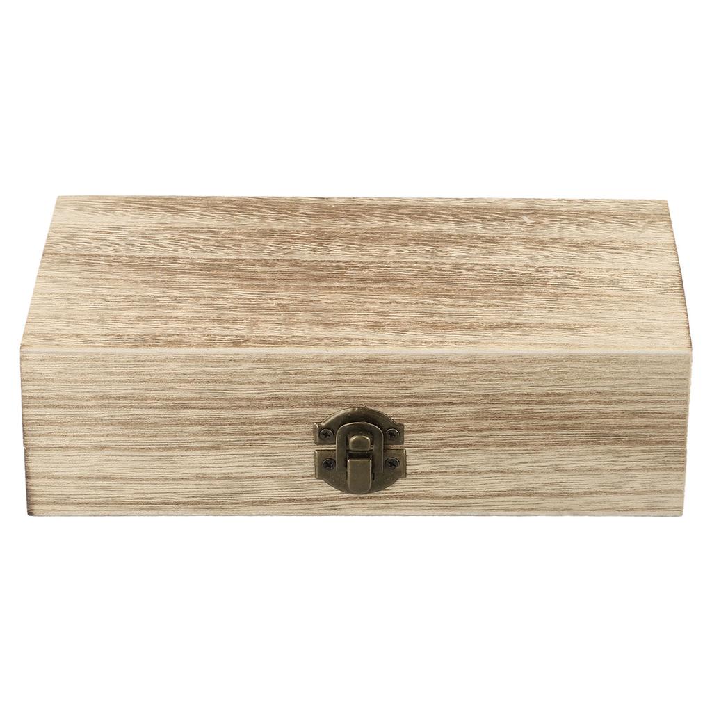 Rectangular Wooden Storage Box Retro Wooden Box Clamshell Wooden Box Retro Jewelry Box Gifts Box Desktop Organizer