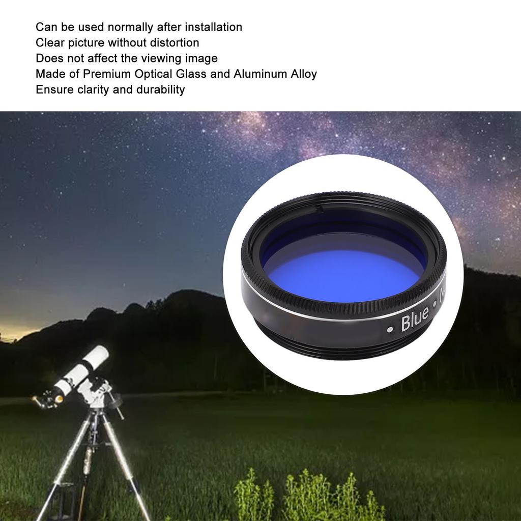 1.25 Inch Eyepiece Filter Blue 80A Improving Clarity Telescope Filter for Star Cluster Observation