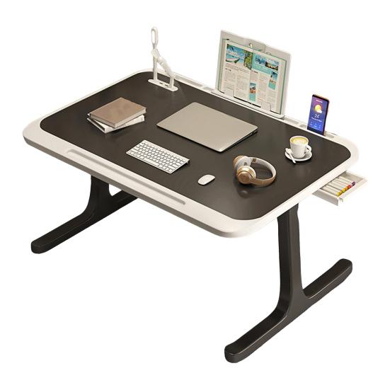 Adjustable Laptop Bed Tray Table Portable Standing Desk Bedside Computer Desk with Storage Drawer Foldable Lap Tablet Table for Sofa