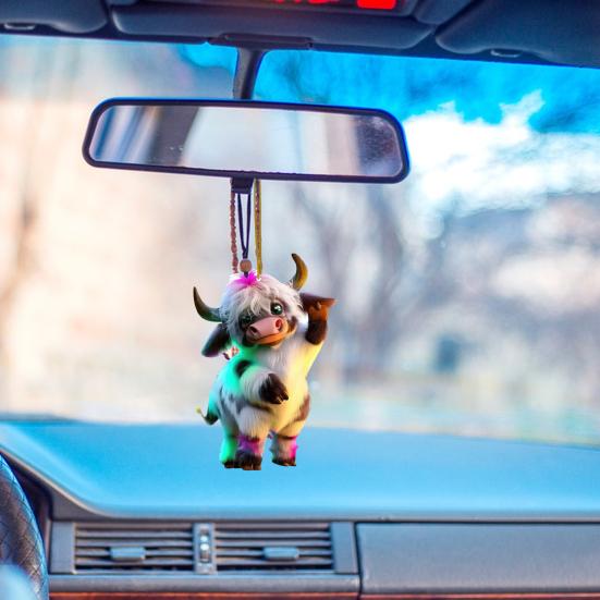 Christmas Cow Pendant Durable Acrylic Adorable Cow Ornament for Christmas Tree Decoration Party Favor