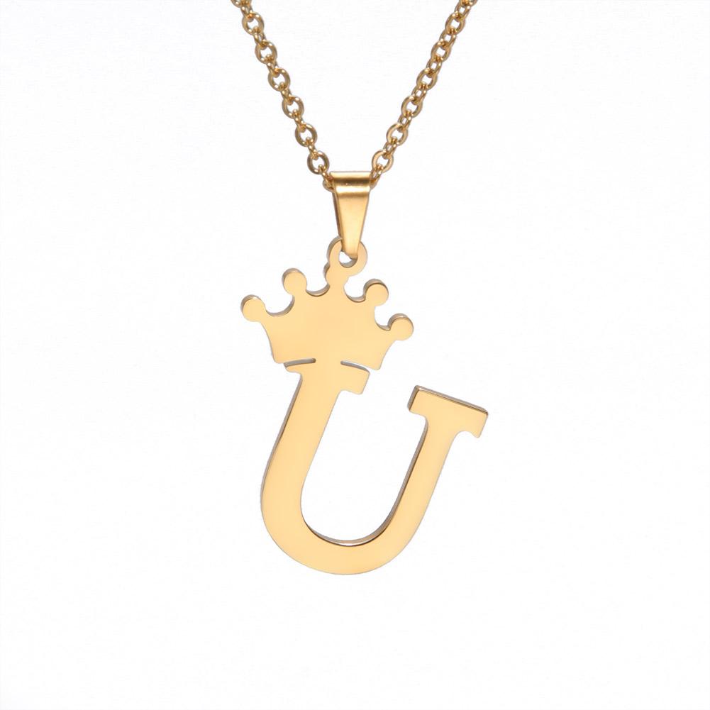Cazador 26 Initial Letter Necklace With Crown Stainless Steel Gold Color Alphabet Pendant Necklaces 2026 Trend Jewelry Wholesale