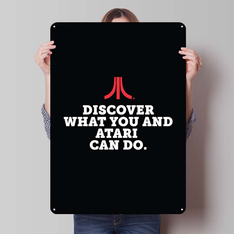 A-Atari Posters Classic Game Metal Signs Wall Decor Custom Tinplate Plaques for Gamers Gaming Room Decoration Art Mural Man Cave
