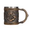 Stainless Steel Liner Mug Hand Painted Decorative Retro Medieval Resin Mug Beer Cup for Home Bar