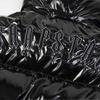 Trapstar Winter Shiny PU Puffer Jacket Hooded Cotton Coat Streetwear Youth