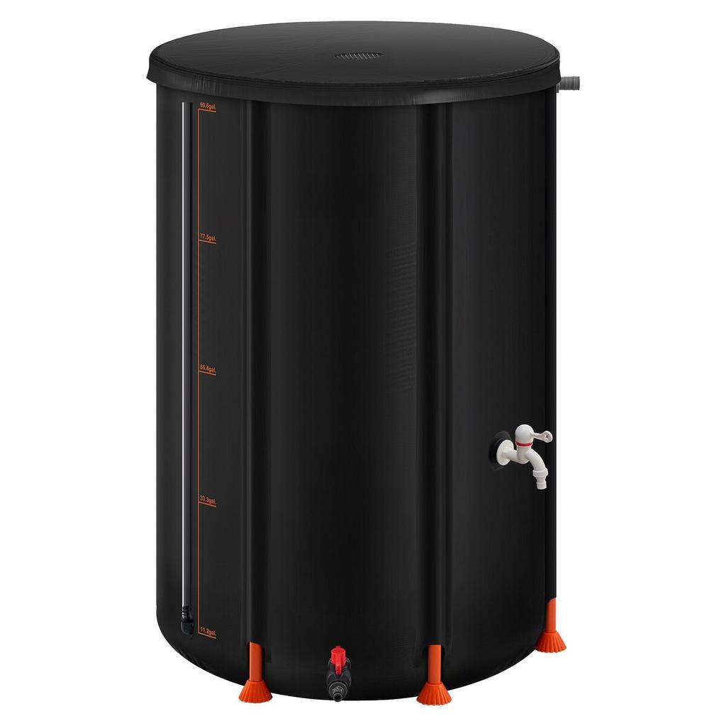 Collapsible Rain Barrel, 380 L Portable Rain Water Collection Barrel, 1000D PVC Rainwater Collection System, Garden Water Catcher Tank Storage