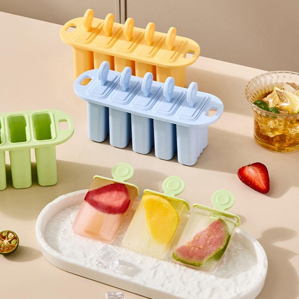 2-in-1 Press Ice Tray Box One-Touch Release Ice Maker Space Saving Ice Cream Mold Home Kitchen Use