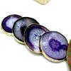 Polished Dyed Coaster Compact Stone Natural Agate Sliced Coaster Desktop Decor