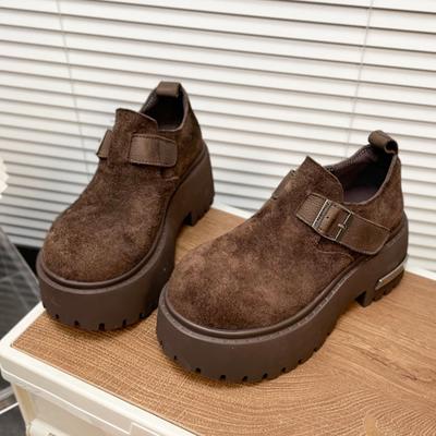 Женские балетки Спортивная обувь Платформа Замшевые Повседневные Лоферы Обувь Мода Осень Женские Кроссовки 2025 Дизайнерский Бренд Chaussure Femme