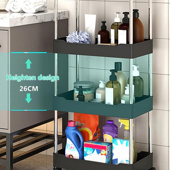 Организуйте передвижную удобную 3/4-уровневую кухонную стоячую полку для хранения, открытые стеллажи