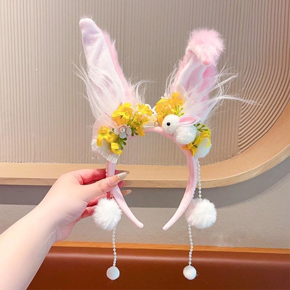 Plush Rabbit Hair Band Tassel Rabbit Ear Hair Ornament Mid-Autumn Festival Headband Festival