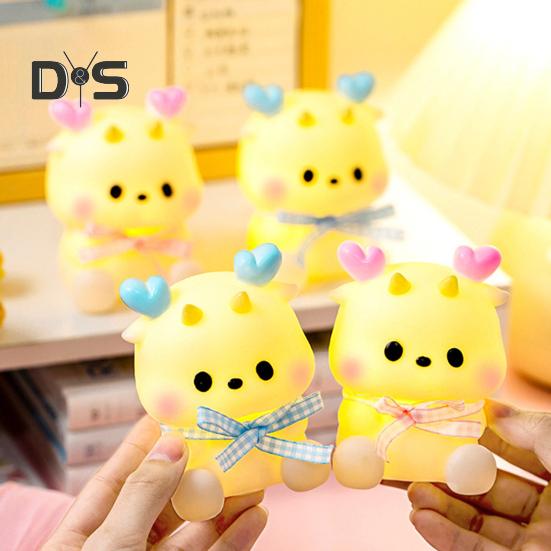 Bear Night Light Cute Silicone Lamp Soft Glow Flicker Free Battery Powered Cartoon LED Bedside Lamp Room Decoration