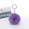 Fluffy Fur Pom Keychain Soft Faux Colorful Rabbit Fur Ball Car Keyring Pompom Key Chains Key Holder Women Bag Pendant