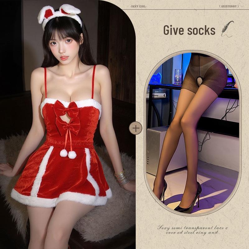 Кукла Любовь Рождественское Красное Бархатное Белье Ночная Сорочка для Новогоднего Маскарада Ролевой Игры