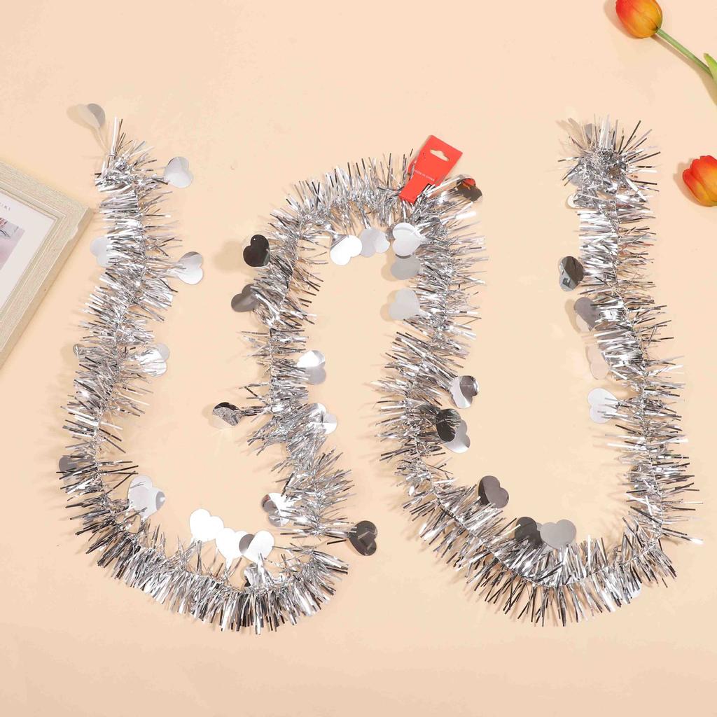 10 шт. Рождественские ленты, елочные декоративные мишурные гирлянды для вечеринок, 2 м, разноцветные полоски, украшения для свадебной комнаты на День святого Валентина