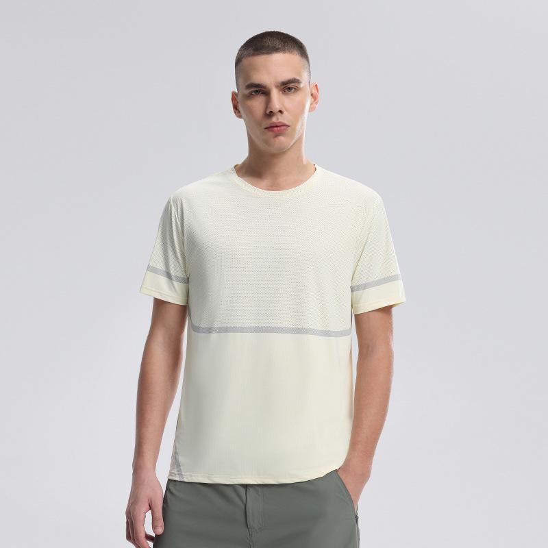 Мужская спортивная футболка из ледяного шелка с быстрым высыханием - Дышащая, с коротким рукавом, для летнего бега и тренировок