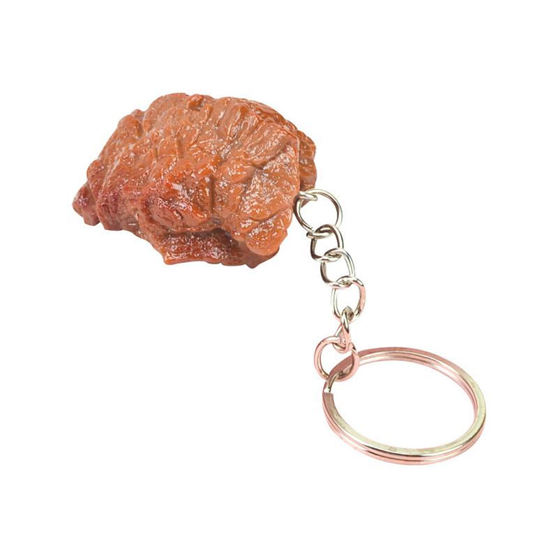 Simulation Beef Block Beef Keychain Imitation Food Pvc Beef Cubes Keyring Food Model Simulation Food Keychain Jewelry