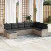 VidaXL 8-piece Garden Sofa Set with Light Grey Cushions Poly Rattan 3345482