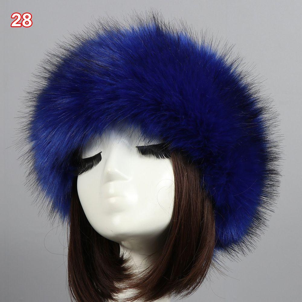 Outdoor Earwarmer Winter Thick Fluffy Faux Fur Women Russian Cap Headband Hat